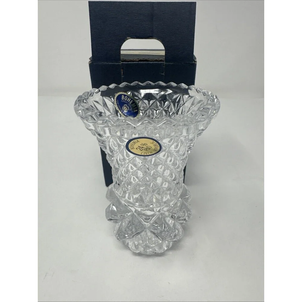 Bohemia Crystal Bud Flower Vase Czech Republic 24% PbO New in Box
